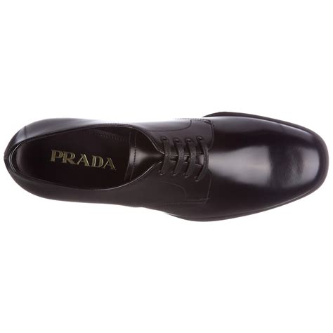 prada spazzolato nero shoes|Leather lace.